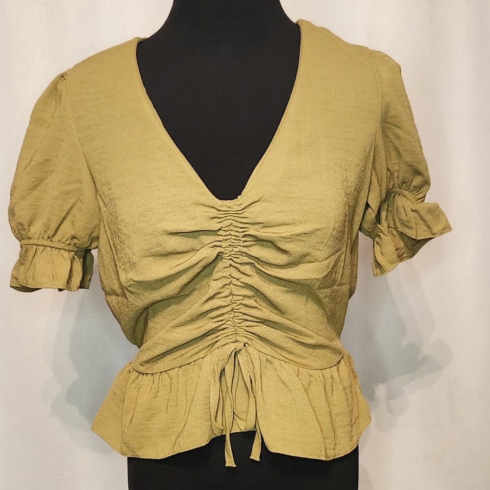 TOPSHOP Women's Peplum Shirt Blouse Top Size 4 | Women's Topshop Tops